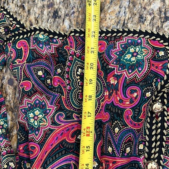 Maggy London Vintage Silk Button Closure Paisley Print Jacket Size 14 - Picture 10 of 10